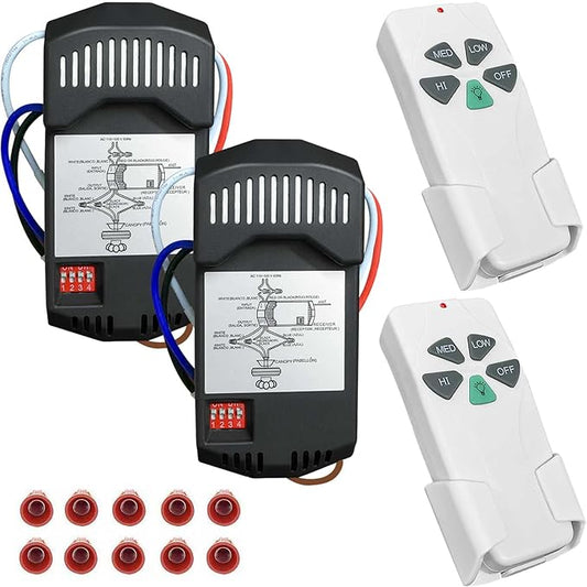 2 Pack Universal Ceiling Fan Remote Control Kits by Aubric