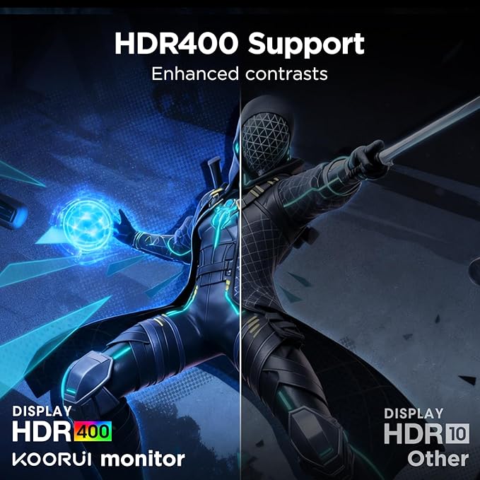 KOORUI 34-inch Curved Ultrawide WQHD 3440×1440 Gaming Monitor, 180Hz 1000R- - Image 4