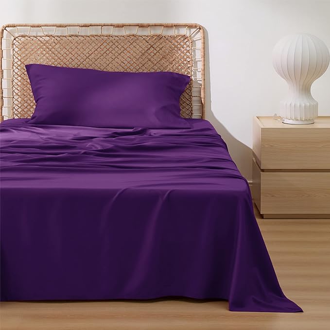 Bedsure Cooling Sheets Twin, Rayon Derived from Bamboo, Breathable & Soft Twin - Image 2