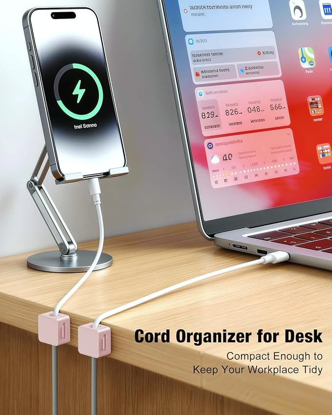 Magnetic Cable Clips 12-Pack Wire Tidy, Magnetic Cable Holder Office Desk Tidy - Image 3