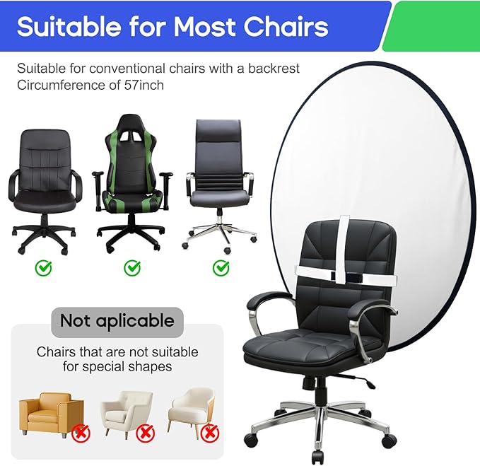 Portable Black White Screen Chair, 57 in Screen Backdrop - Image 6