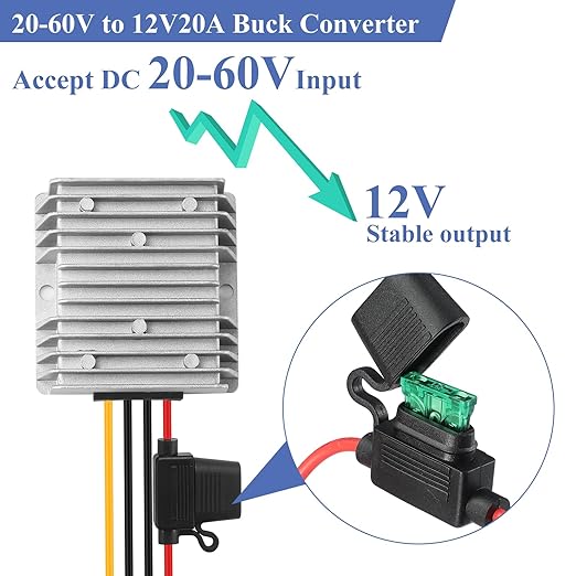 YBBOTT 20A 240W DC 20V-60V Step Down to 12V Converter DC Converter Voltage - Image 2