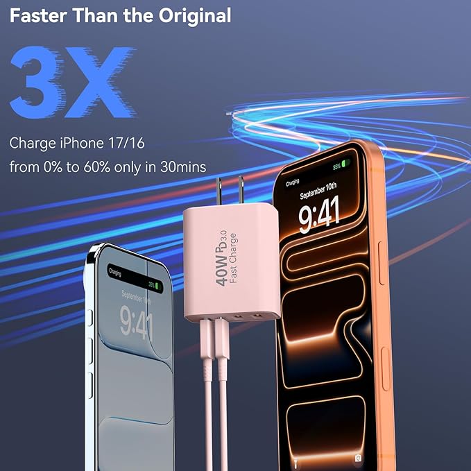USB C Wall Fast Charger Block, 40W 4-Port Type C Chargers Fast Charging Blocks - Image 5