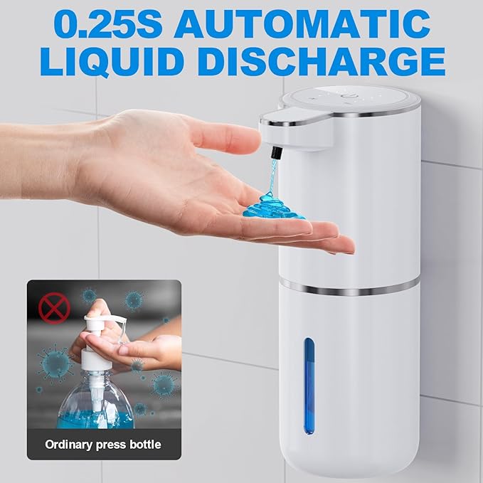 Automatic Liquid Soap Dispenser, 12.8oz/380ml Wall Mount Touchless Soap - Image 4