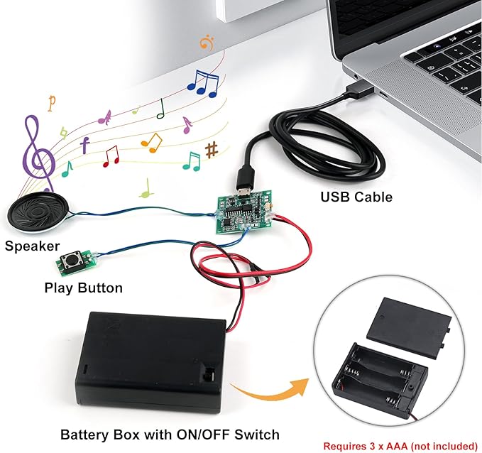 Geekstory Recordable Sound Module 8M Button Control Music Voice Chip - Image 5