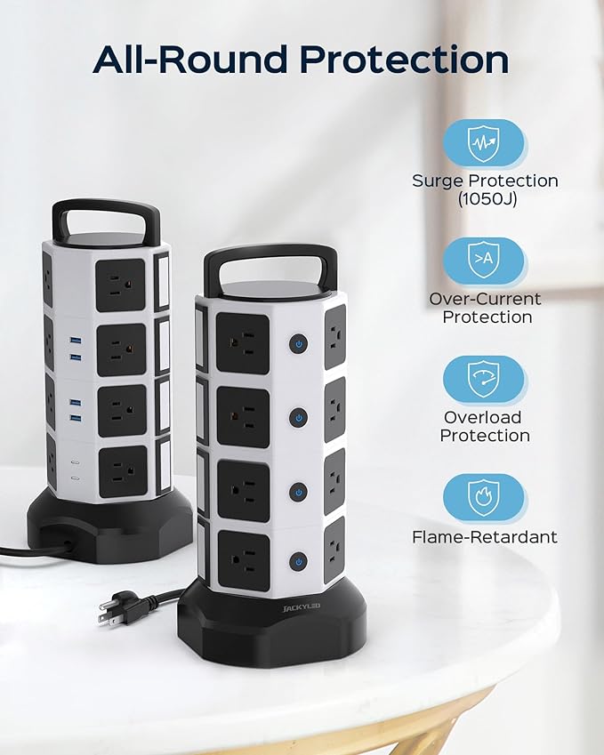 Power Strip Tower Surge Protector - Image 9