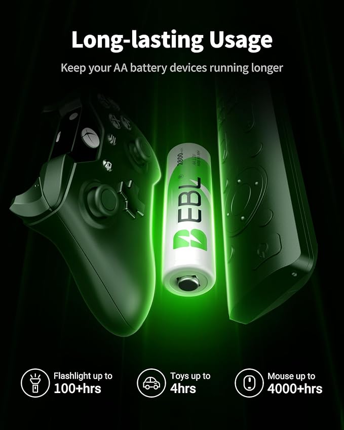 EBL 4-Bay Battery Charger for AA & AAA Rechargeable Batteries - Image 5