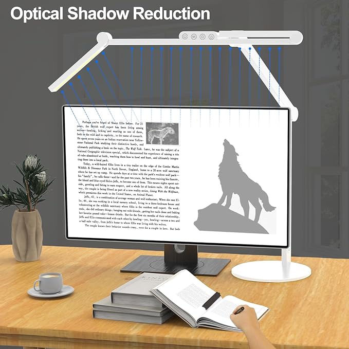 Micomlan Led Desk Lamp with Atmosphere Lighting, Rotatable Tall Architect Desk - Image 5