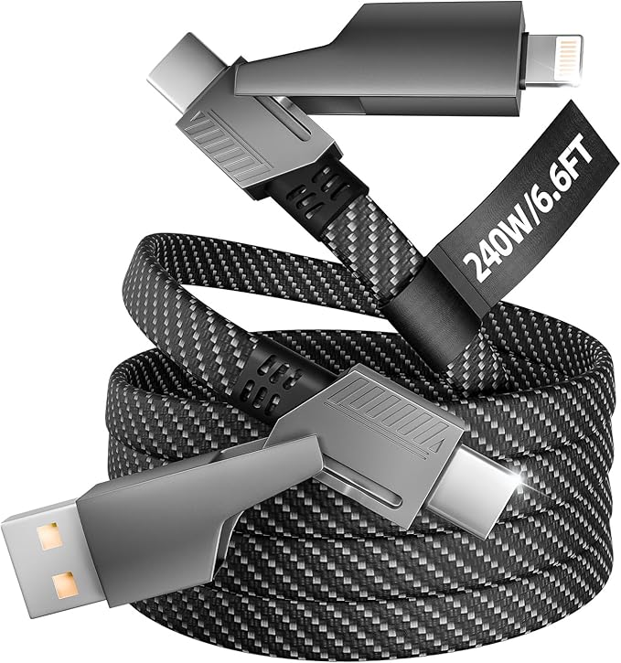 Firsting 4 in 1 Charging Cable 240W MAX, USB C Cable Fast Charger Cord by Firsting