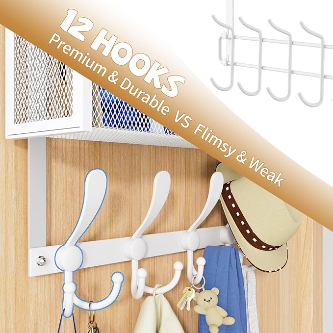 Kaiferty Over The Door Hooks Organizer, Coat Rack Over The Door Storage Hanger - Image 5