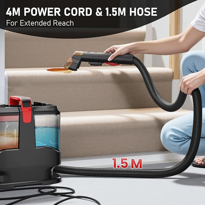 C9 Portable Carpet & Upholstery Cleaner Machine, Spot and Stain Deep Cleaner - Image 4