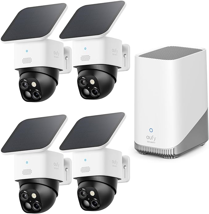 eufy Security SoloCam S340 4-Cam Kit, Solar Security Camera, Wireless Outdoor by eufySecurity