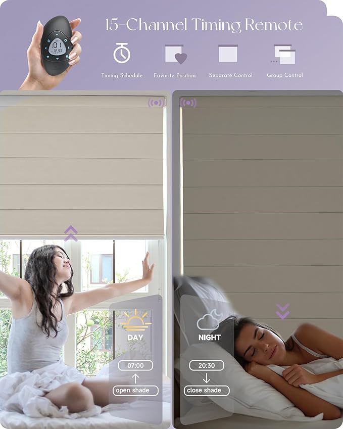Graywind Smart Roman Shades 100% Blackout Compatible - Image 5