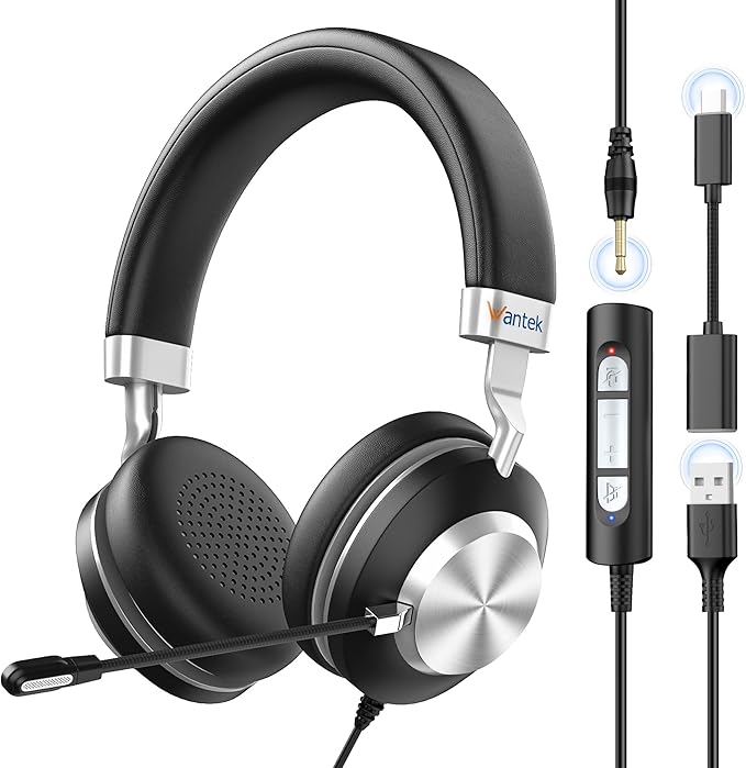 Wantek USB Headset with Microphone by Wantek