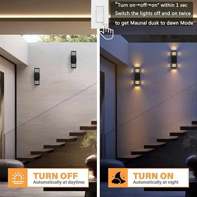 Motion Sensor Outdoor Wall Lights, Dusk to Dawn Exterior Light Fixture - Image 4