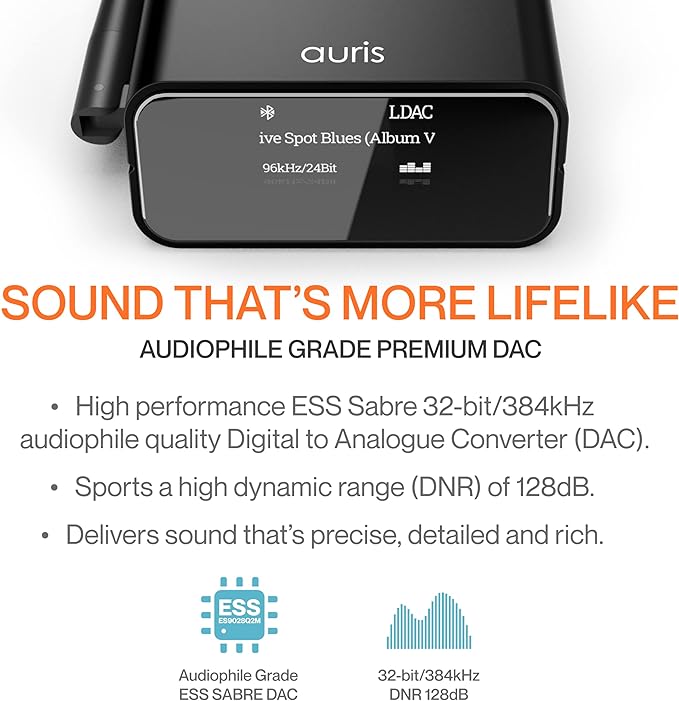 Auris Blume Pro HiFi Bluetooth 5.3 Music Receiver Long Range Bluetooth Adapter - Image 4