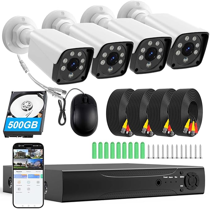 H.265+ Wired Security Camera DVR Kit System by KTKTVE