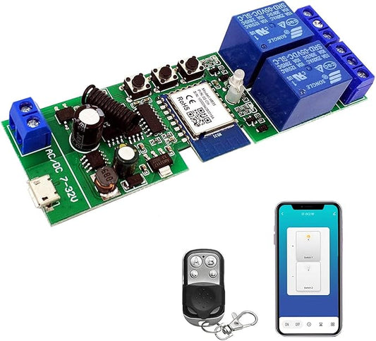 Newgoal 2 channelsWiFi Wireless Smart Switch Inching Self-locking Relay Module by Newgoal