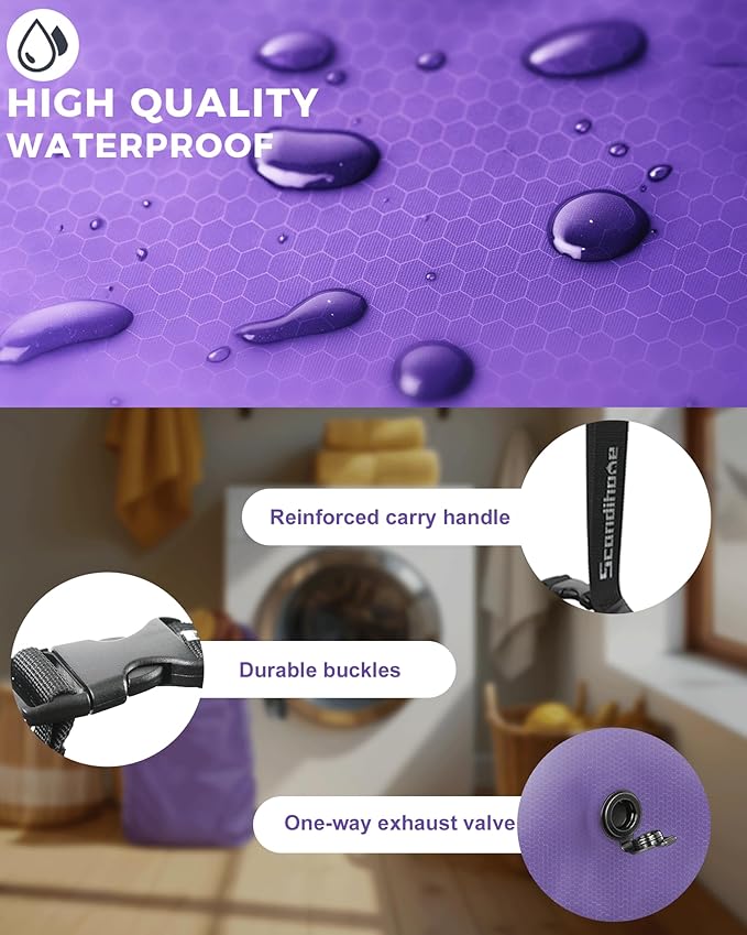 Travel Laundry Bag, Pump Free Vacuum Storage Bag Reusable Compression Dirty - Image 6