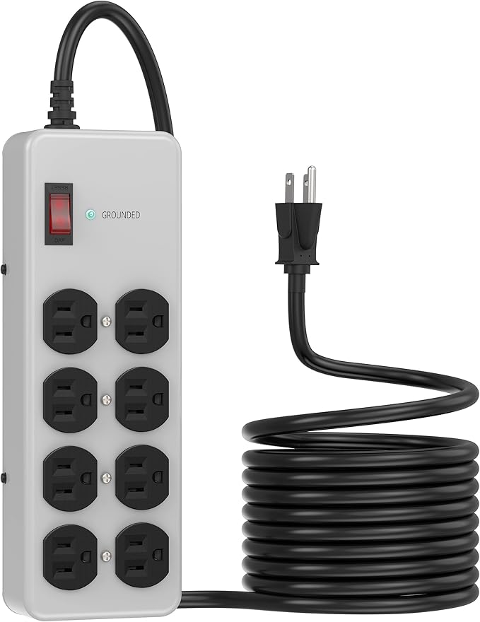 Heavy Duty Power Strip, Industrial Heavy Metal Case Surge Protector, 8 AC by Jgstkcity