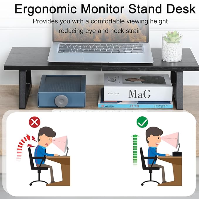 TEAMIX 24 inch Monitor Stand Riser, Printer Stand Riser - Image 4