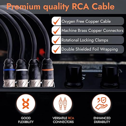 Elite Audio Premium Series 17ft. 4-Channel Car Audio RCA Cable – Double Shielded - Image 4