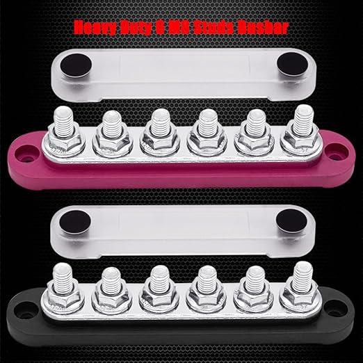 6 x M8 Studs Power Distribution Block Bus Bar 12V, Ampper 5.9" HD 200A Marine - Image 3
