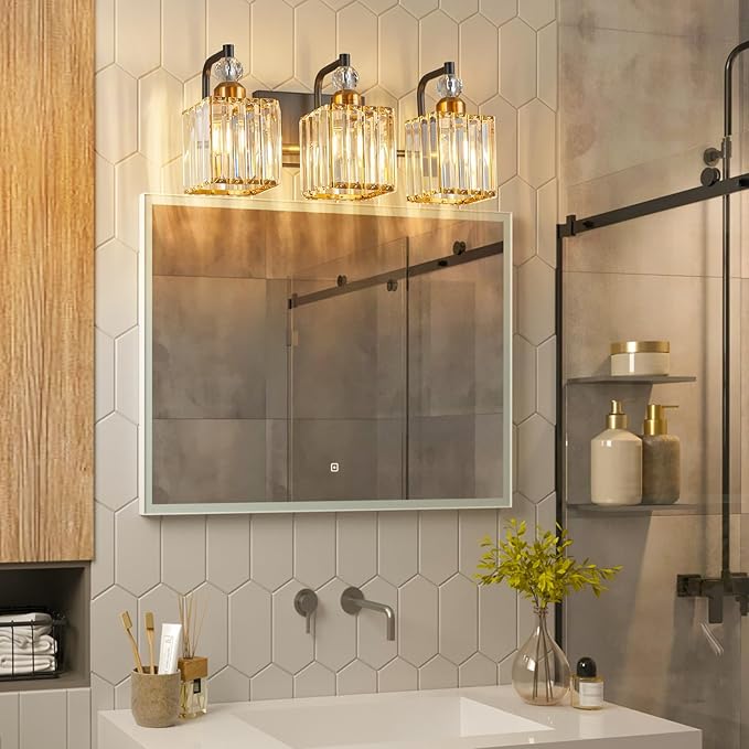 BBLLWJ Bathroom Vanity Lights 3-Light Bathroom Light Gold Brushed Brass Finish - Image 5