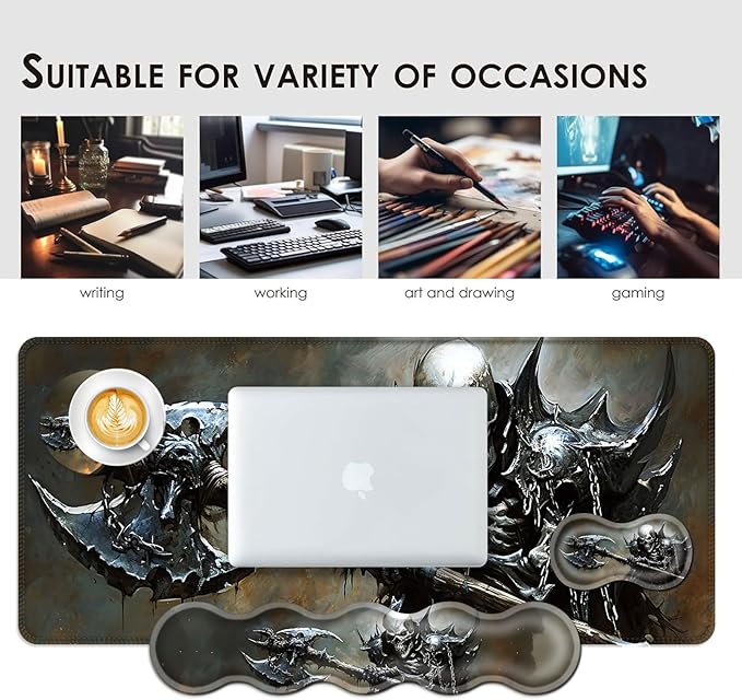 BFUKVOU Large Keyboard Mouse Pad Set, Extended Mouse Pad+Keyboard Wrist Rest - Image 7