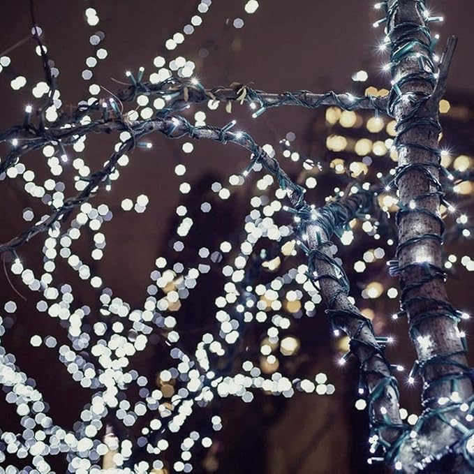 HOME LIGHTING 66ft Christmas Decorative Mini Lights, 200 LED Green Wire Fairy - Image 7