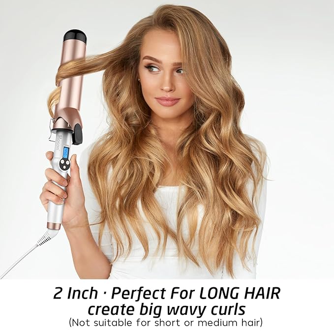 Hoson 2 Inch Curling Iron Large Barrel, Long Barrel Curling Wand Dual Voltage - Image 2