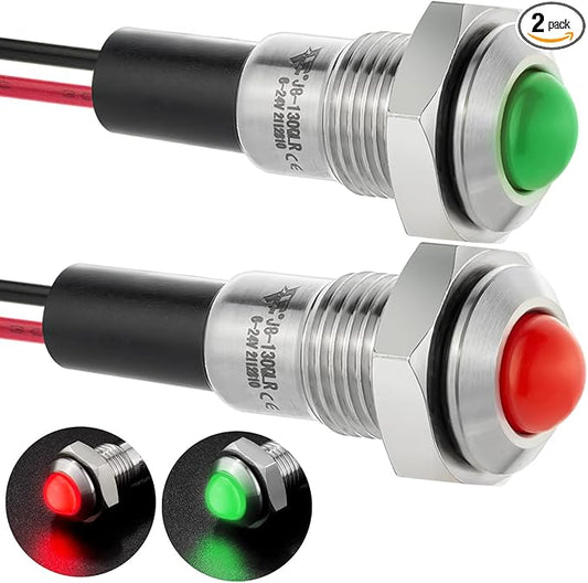 ZGSZJHF UL Listed Mini Indicator Light 8mm 0.31" Waterproof Domed Metal by ZGSZJHF