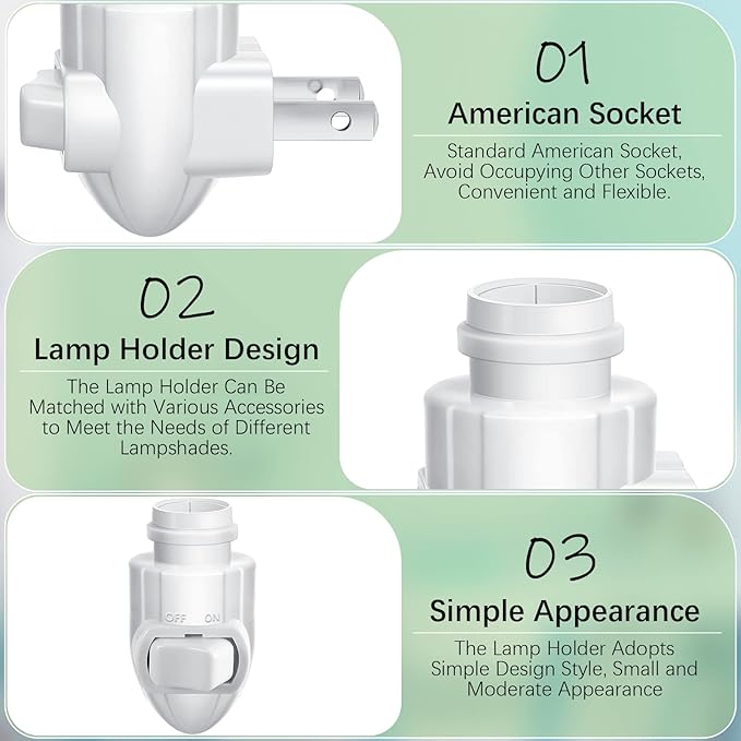Tuanse 10 Sets Plug in Night Light Module Night Light Base - Image 3