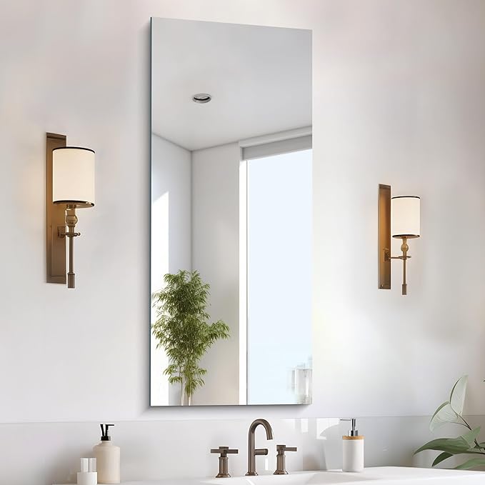 CILIBER Frameless Mirror, 20x48 Inch Bathroom Mirrors by CILIBER