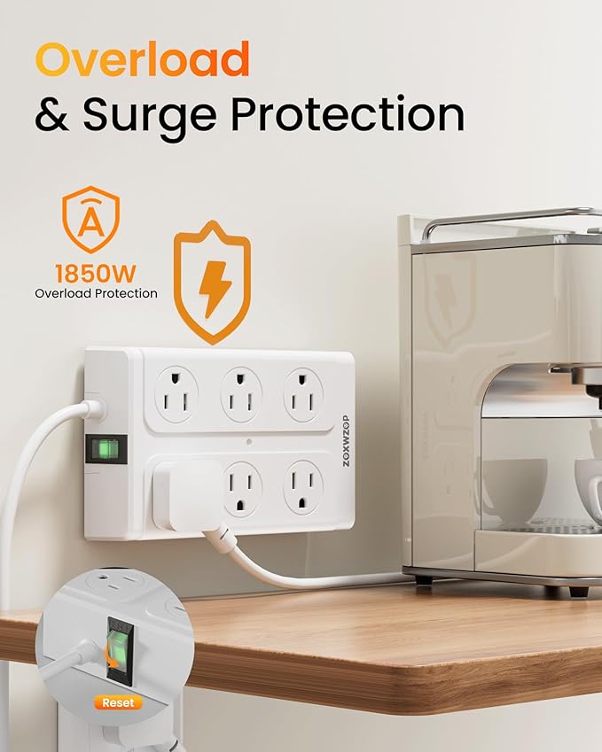 Zoxwzop Surge Protector Power Strip – 10FT Extension Cord - Image 5