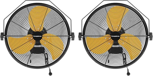 2PCS 2600 CFM 14 inch Outdoor High Velocity Wall Mounted Fan, 3-Speed Metal Fans by Fanqiebros