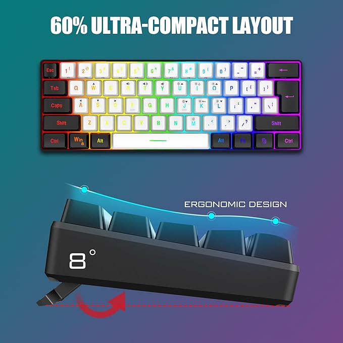 RedThunder 60% Gaming Keyboard and Mouse Combo, Ultra-Compact 61-Key RGB - Image 3