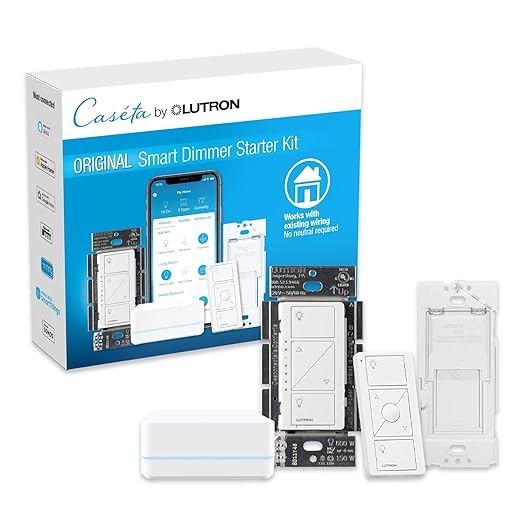 Lutron Caseta Original Smart Dimmer Switch Kit w/ Hub, by Lutron