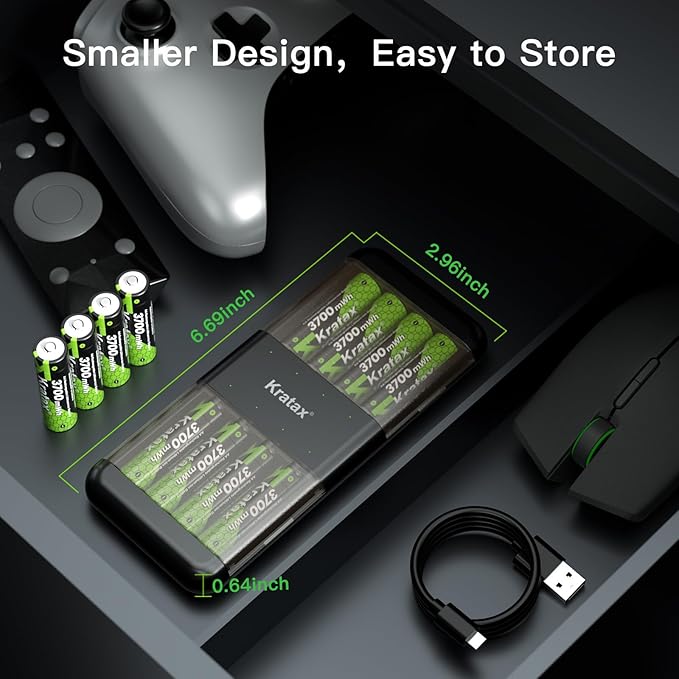 Kratax 3700mWh AA Rechargeable Lithium Batteries - Image 7