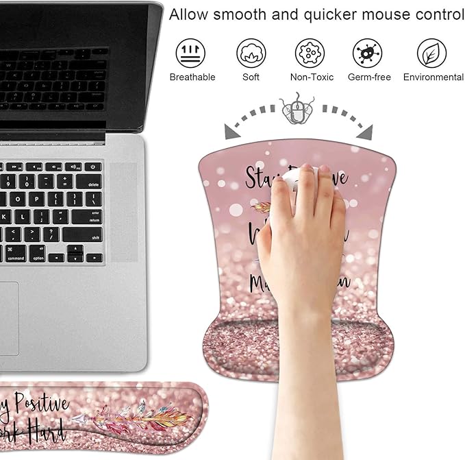 Keyboard Wrist Rest and Mouse Pad Wrist Support Set - Image 2