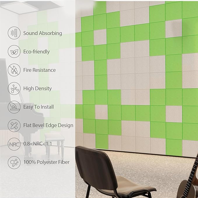 Amantech 12 Pack Acoustic Panels Self Adhesive Sound Proof Foam, High Density - Image 5