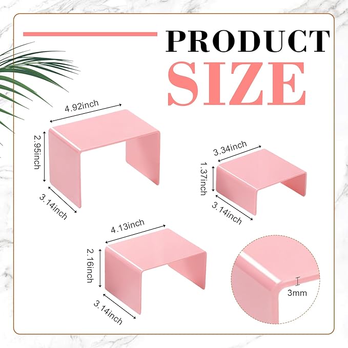 Chuangdi 2 Sets Acrylic Display Risers, Product Stand, Jewelry Display Riser - Image 2