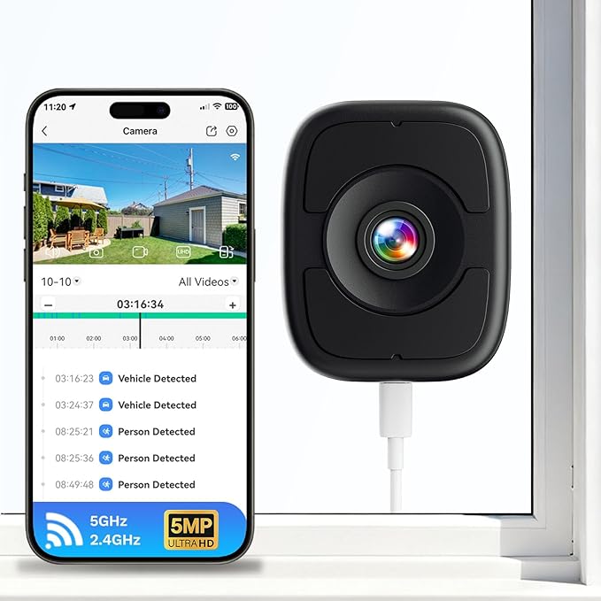 5MP 3K Window Cameras for Home Security, 2.4G 5G WiFi Safeview Window Security by LongPlus