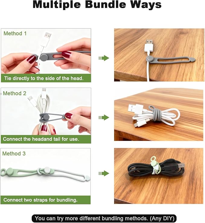 AUFORPET 40Pcs Silicone Cable Ties - Image 3