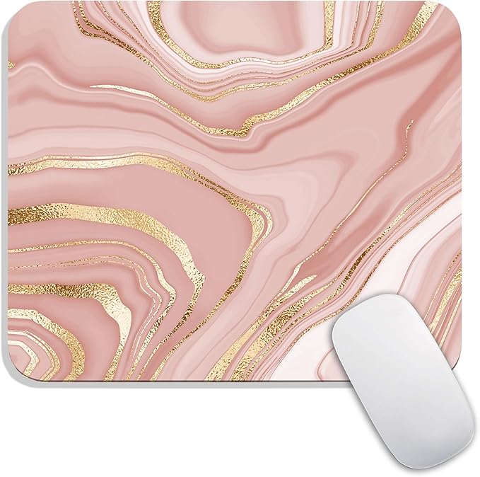 Armanza Square Mouse Pad Pink Gold, Personalized Premium-Textured Custom Mouse by Armanza