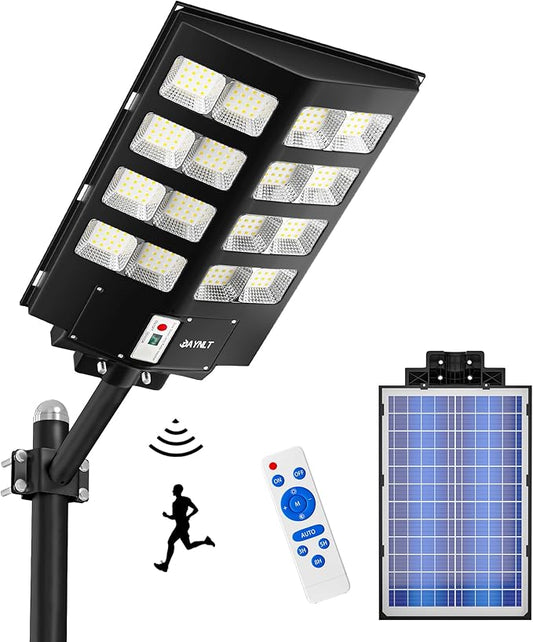 JAYNLT Y-3000W Solar Street Lights Outdoor, 300000LM 6500K Commercial Parking by JAYNLT