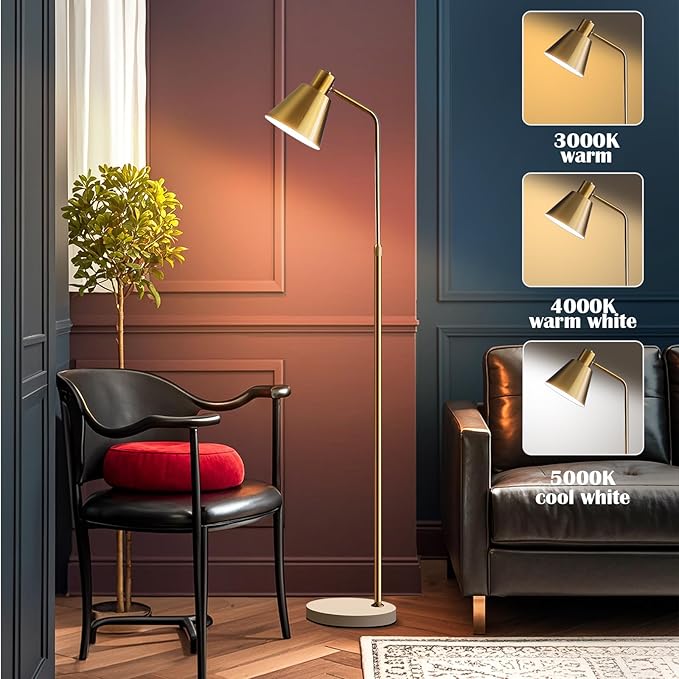 Gold Brass Industrial Floor Lamps - Image 6
