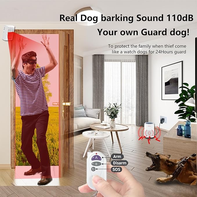 Ranxinyuan Barking Dog Alarm Motion Detector, Pir Human Body Sensor Alarm - Image 2