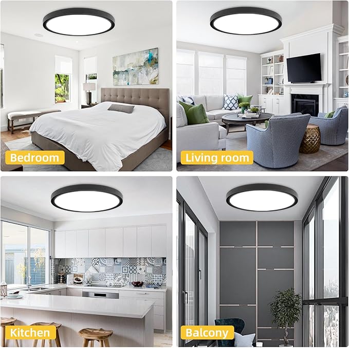 RLEDPZTX Led Flush Mount Ceiling Light, 16 Inch 32w 3480lm, 3000k/4000k/6000k - Image 6
