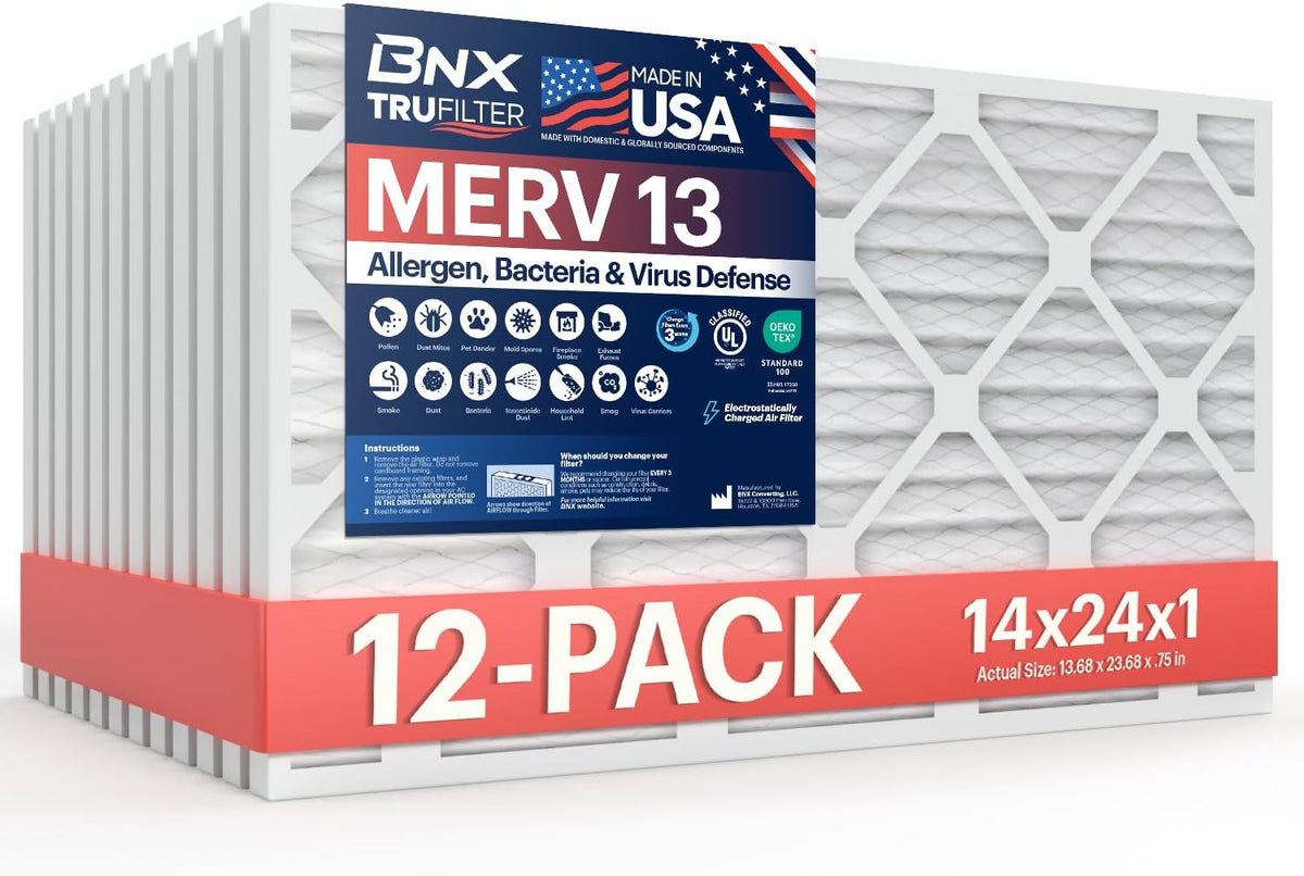 BNX TruFilter 14x24x1 Air Filter MERV 13